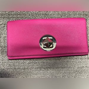 Kate Spade Pink Leather Saffiano Clutch
